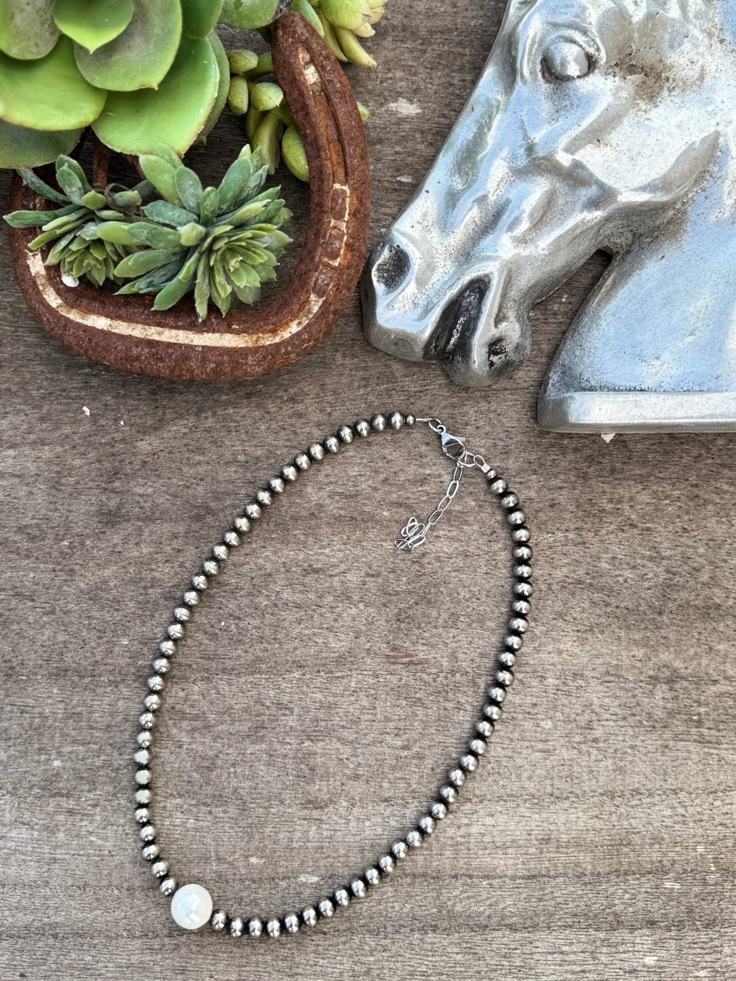 Single Pearl Faux Necklace - Cowgirls & City Chics
