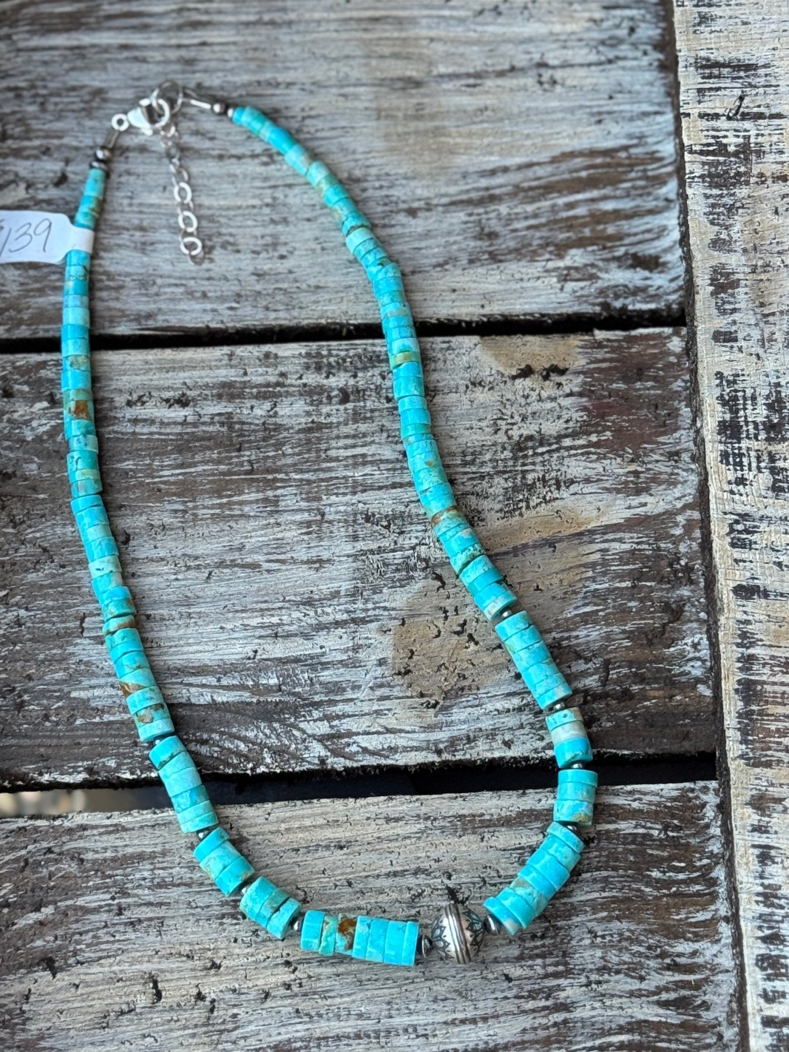 Single Stamped Pearl Kingman Necklace - Cowgirls & City Chics