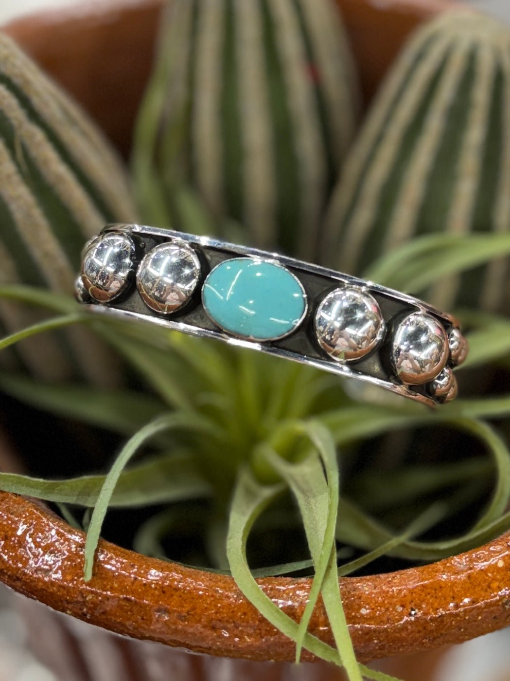 Single Turquoise Stone Cuff - Cowgirls & City Chics