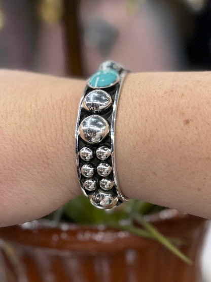 Single Turquoise Stone Cuff - Cowgirls & City Chics