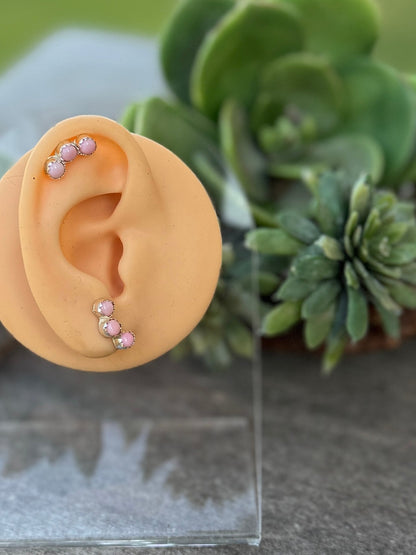 Small Curved Pink Conch Earrings - Cowgirls & City Chics