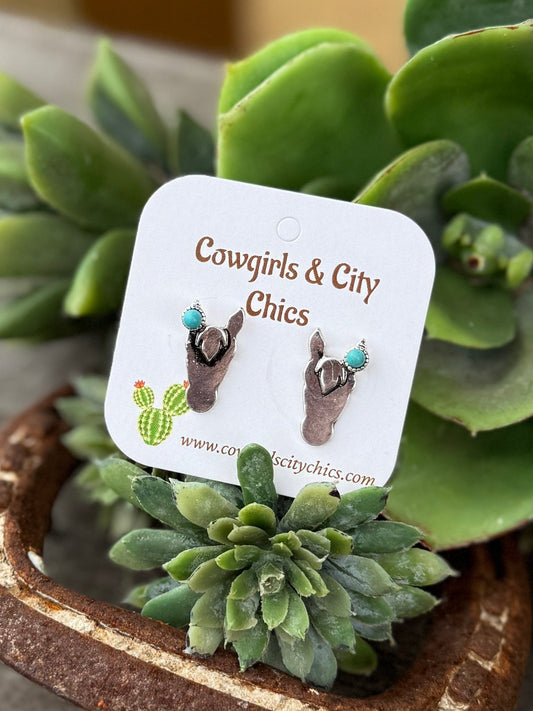 Small Horse Head Stud Earrings - Cowgirls & City Chics