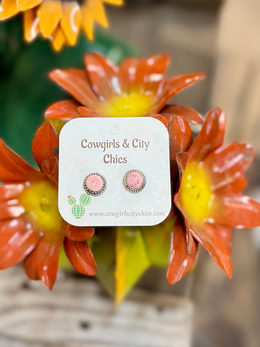 Small Pink Conch Earrings - Cowgirls & City Chics