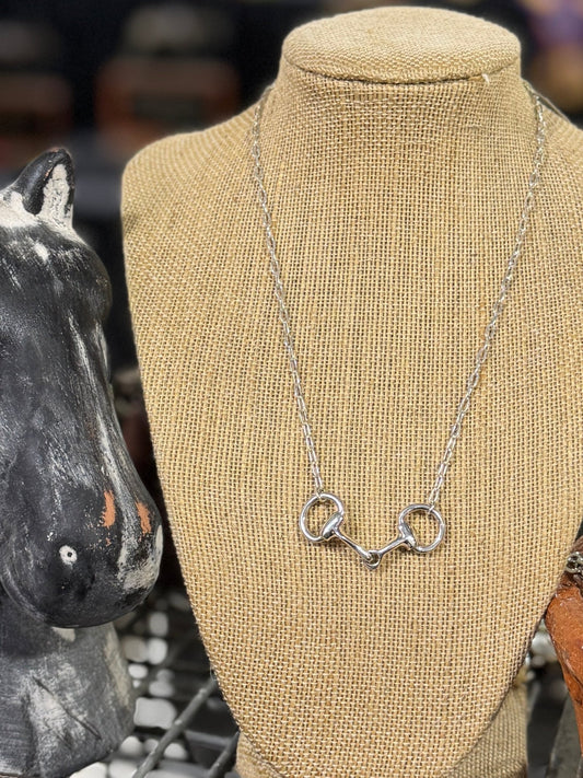 Small Sterling Snaffle Horse Bit Necklace - Cowgirls & City Chics