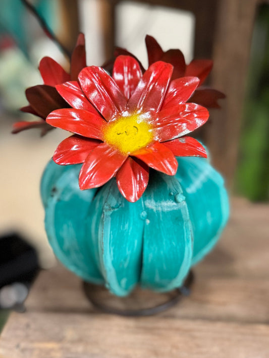 Small Turquoise Blossom Cactus - Cowgirls & City Chics