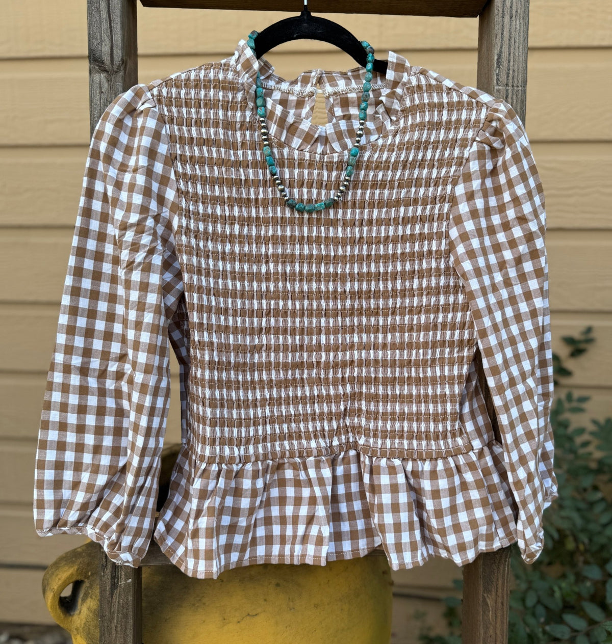 Smocked Gingham Top - Cowgirls & City Chics
