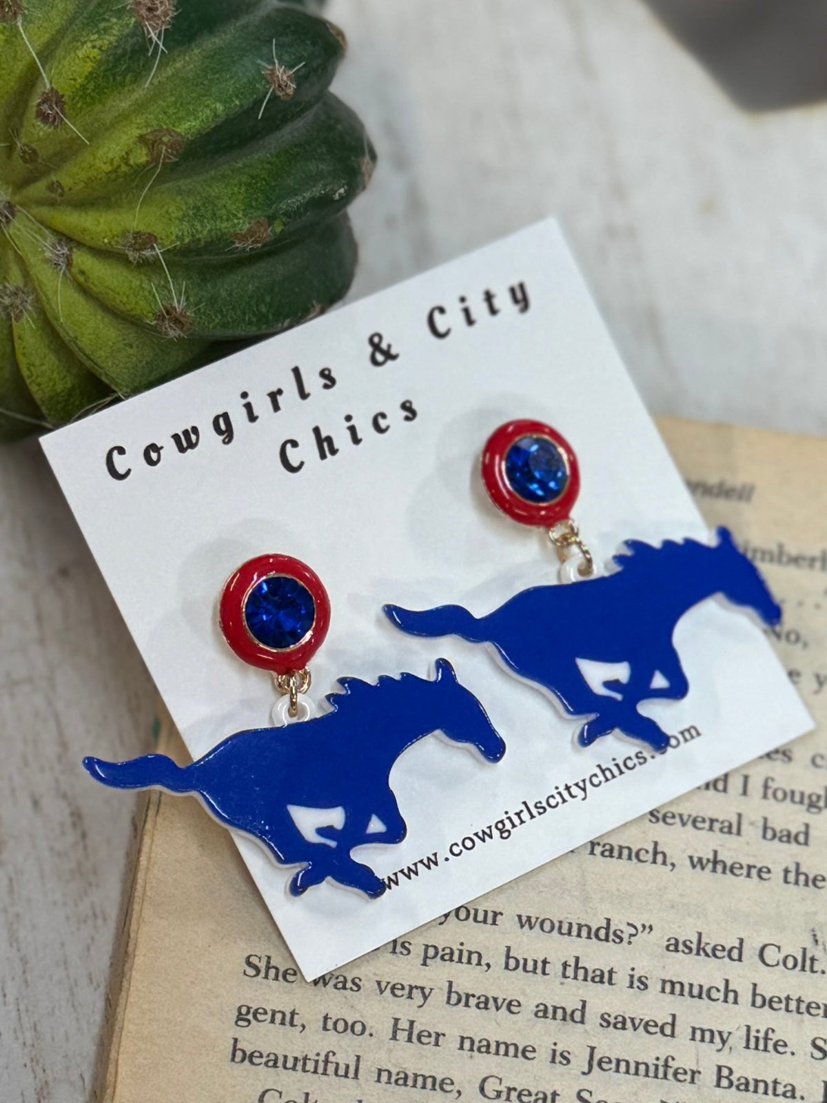 SMU Mustang Earrings - Cowgirls & City Chics