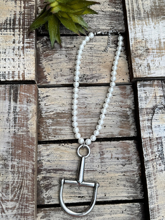 Snaffle & Pearl Necklace - Cowgirls & City Chics