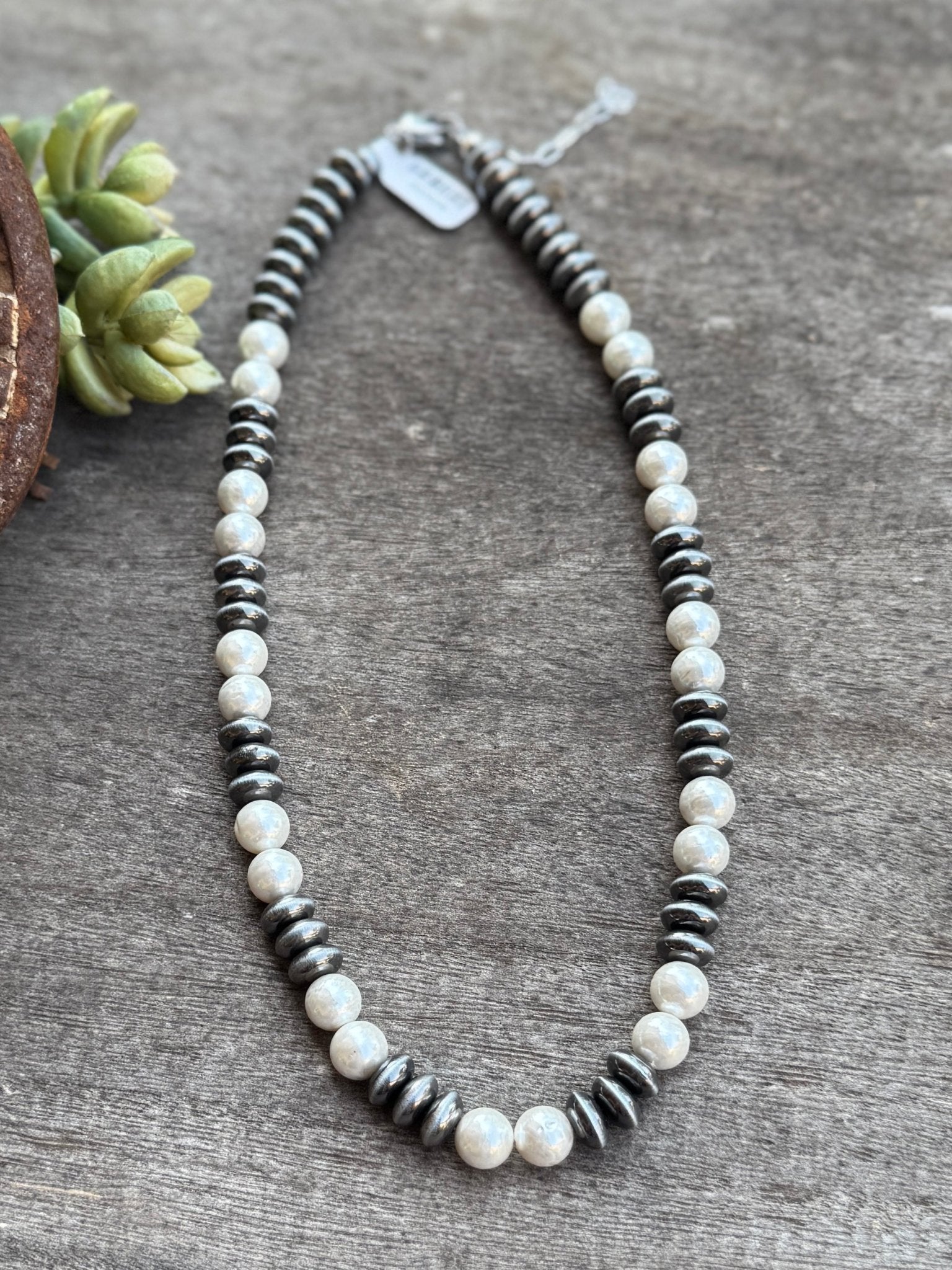 Spacer Pearl Faux Necklace - Cowgirls & City Chics