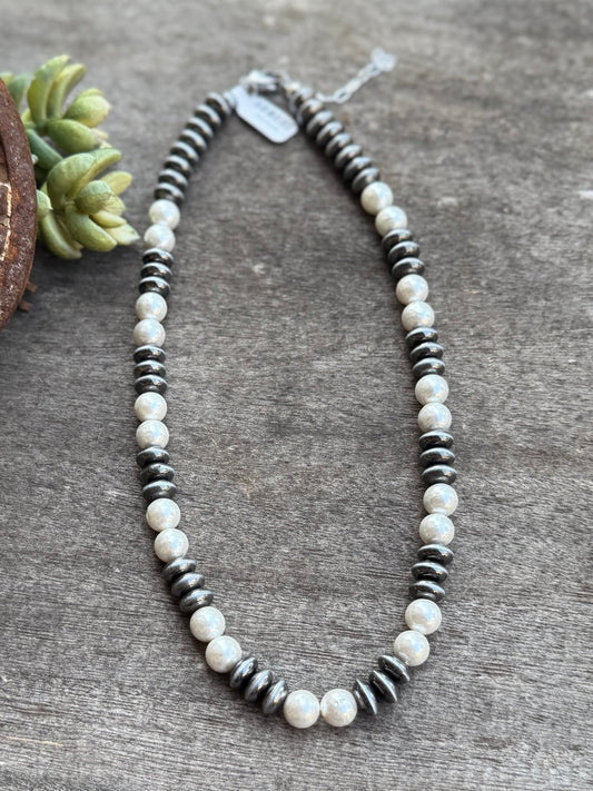Spacer Pearl Faux Necklace - Cowgirls & City Chics