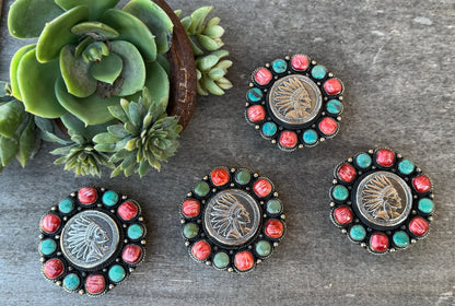 Spiny Oyster & Kingman Coin Belt Buckle - Cowgirls & City Chics