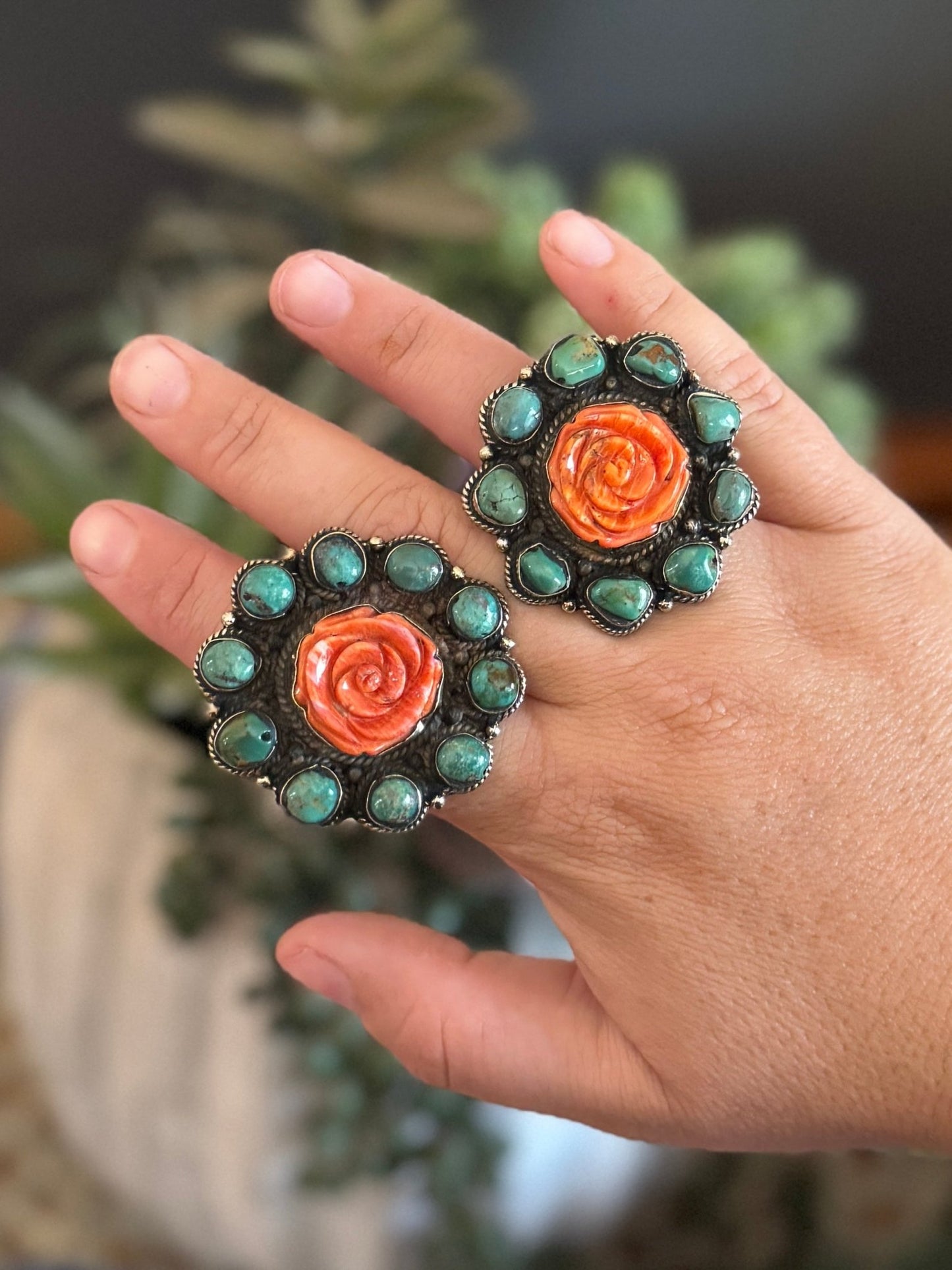 Spiny Oyster Rose Kingman Ring - Cowgirls & City Chics