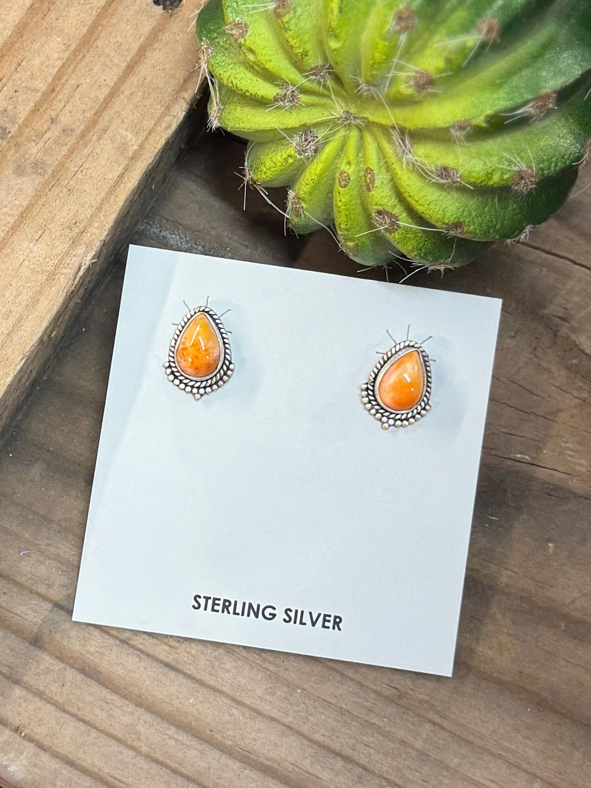 Spiny Oyster Silver Stud Earrings - Cowgirls & City Chics
