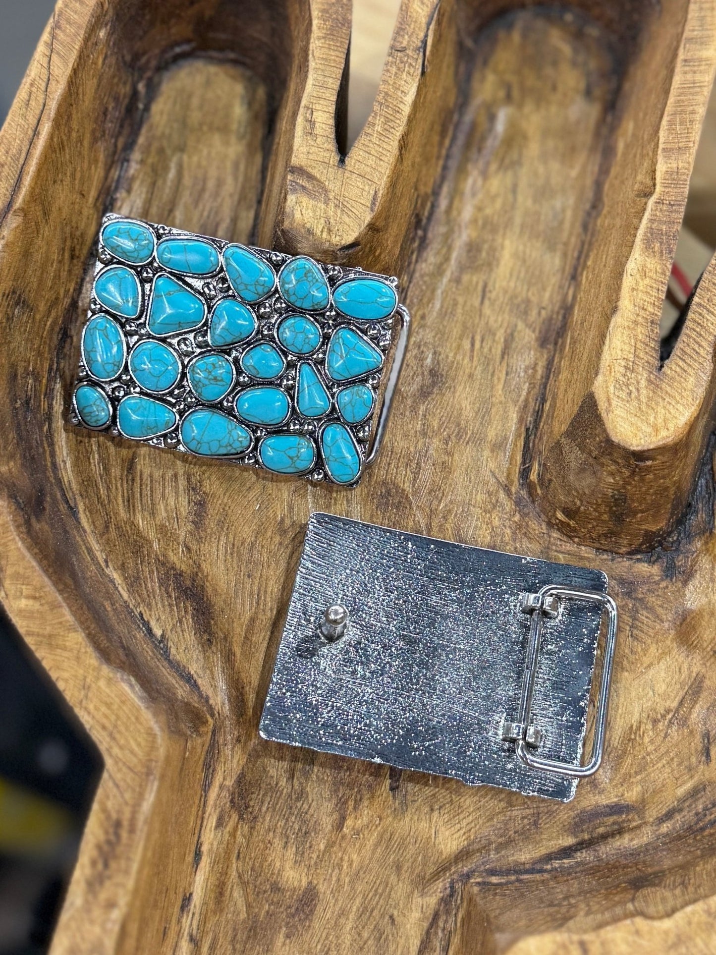Square Turquoise Buckle - Cowgirls & City Chics