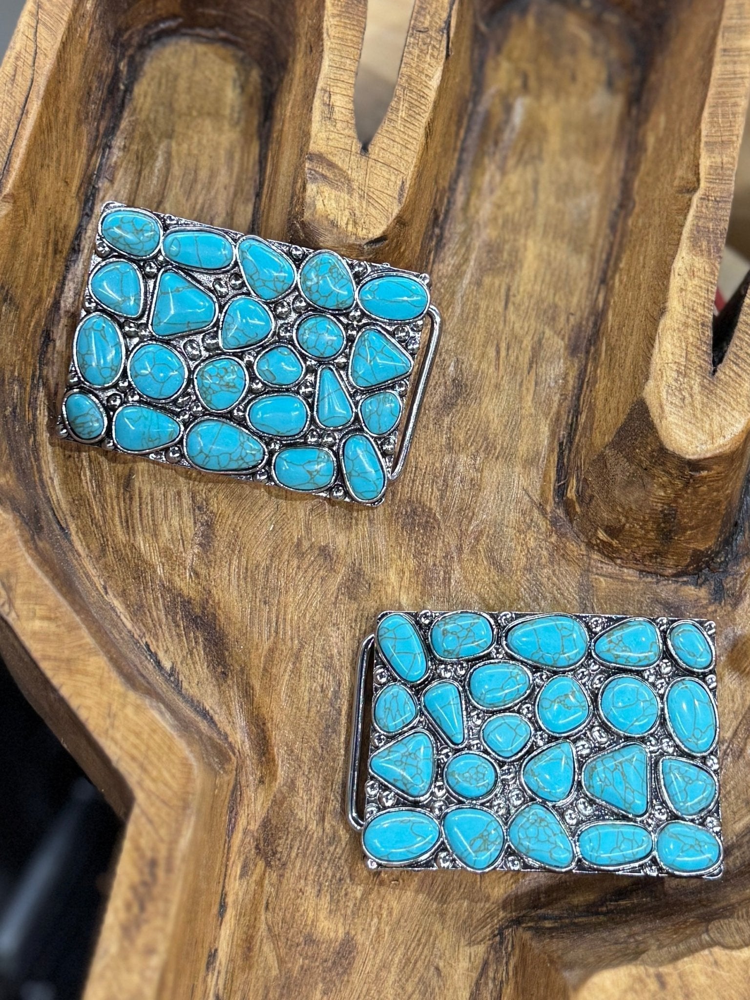Square Turquoise Buckle - Cowgirls & City Chics
