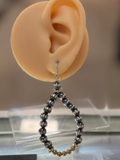 Sterling Pearl & Gold Hoop Earrings - Cowgirls & City Chics
