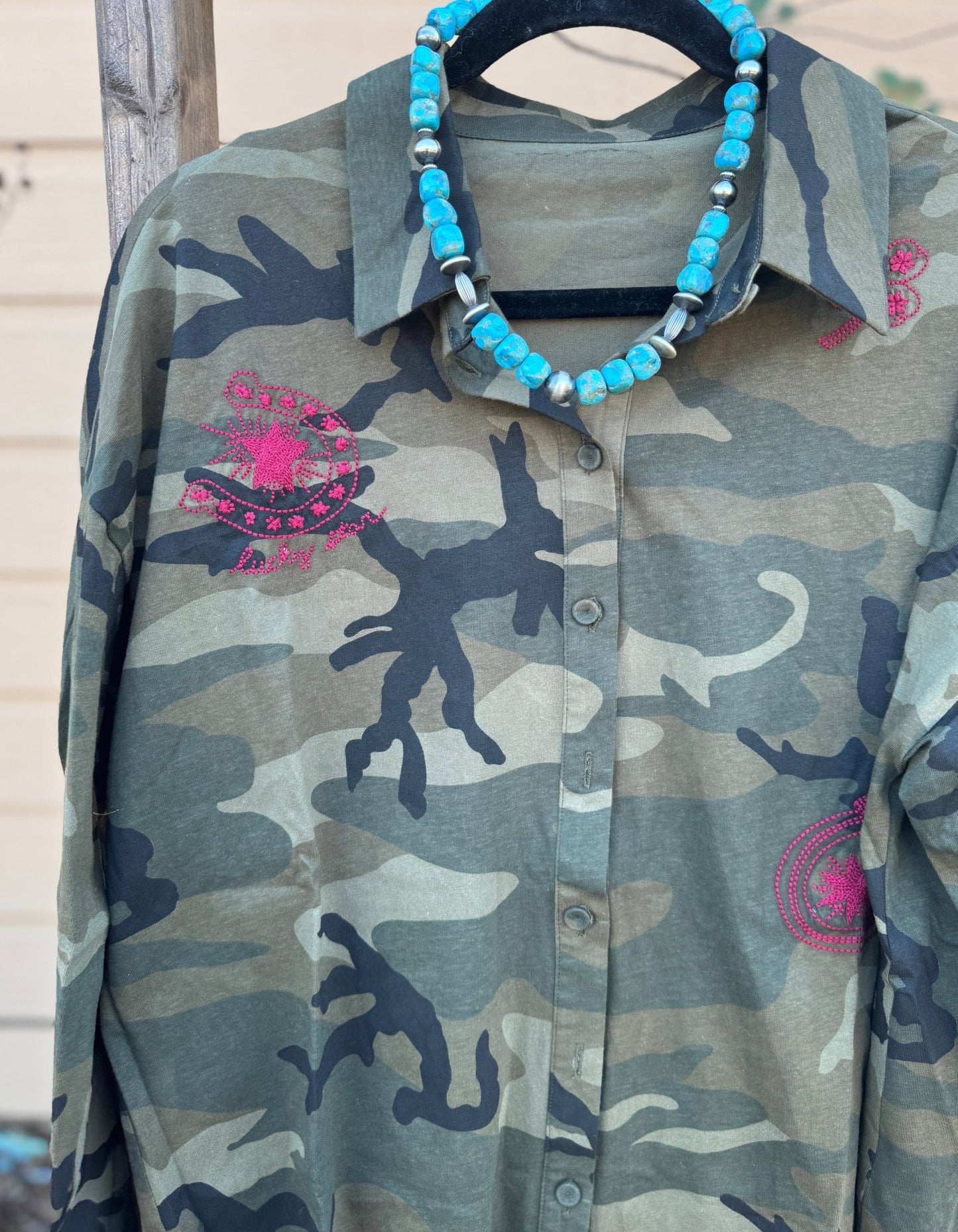 Stitched Camo Long Sleeve - Cowgirls & City Chics