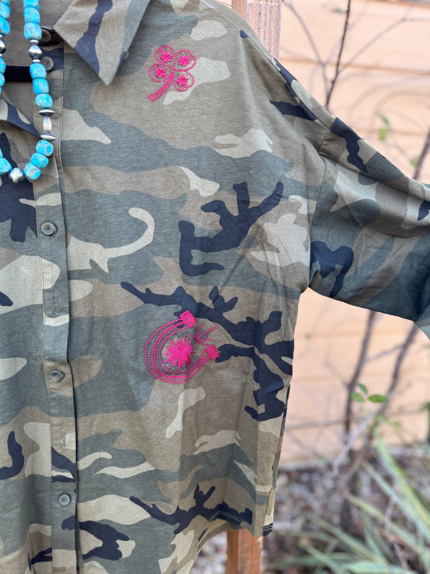 Stitched Camo Long Sleeve - Cowgirls & City Chics