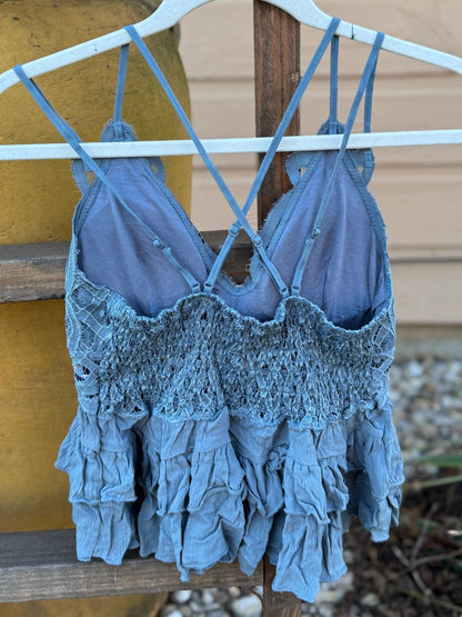 Stone Crochet Ruffled Tank - Cowgirls & City Chics