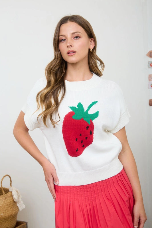 Strawberry Knit Top - Cowgirls & City Chics