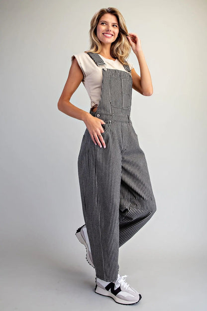 Stripe Denim Overalls - Cowgirls & City Chics