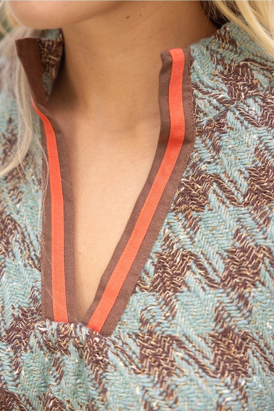 Stripe Denim Sleeve Top - Cowgirls & City Chics