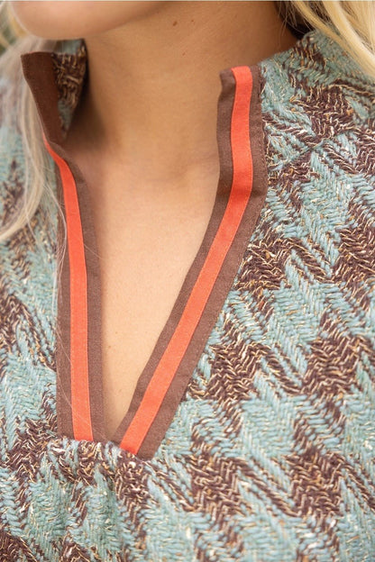 Stripe Denim Sleeve Top - Cowgirls & City Chics