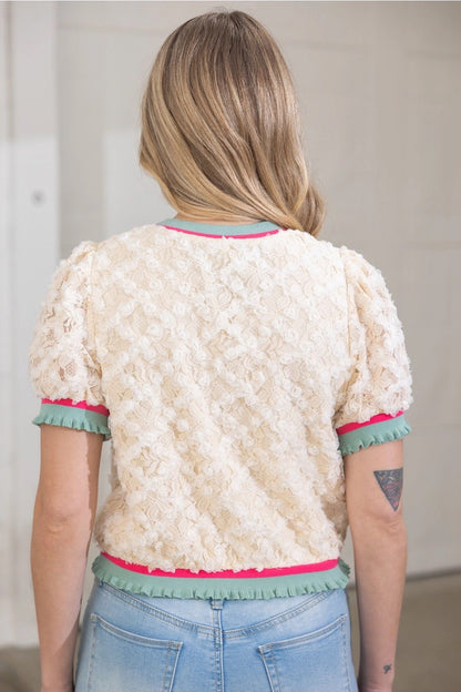Stripe Floral Lace Top - Cowgirls & City Chics