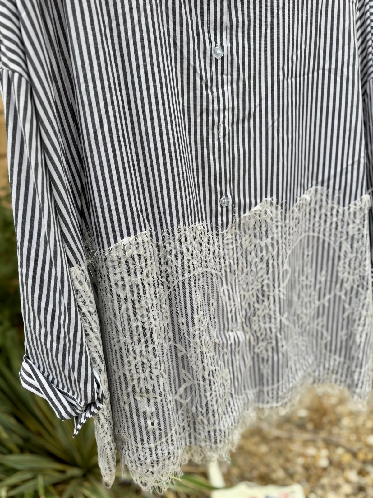 Stripe Lace Tunic Top - Cowgirls & City Chics