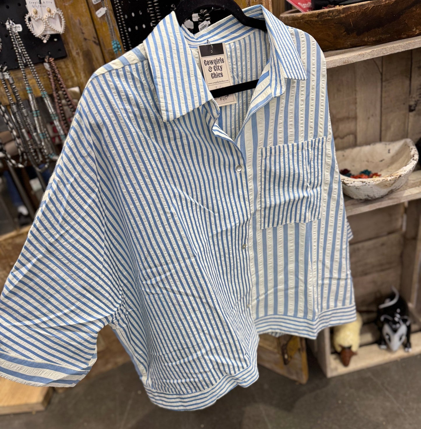 Stripe Oversized Top - Cowgirls & City Chics