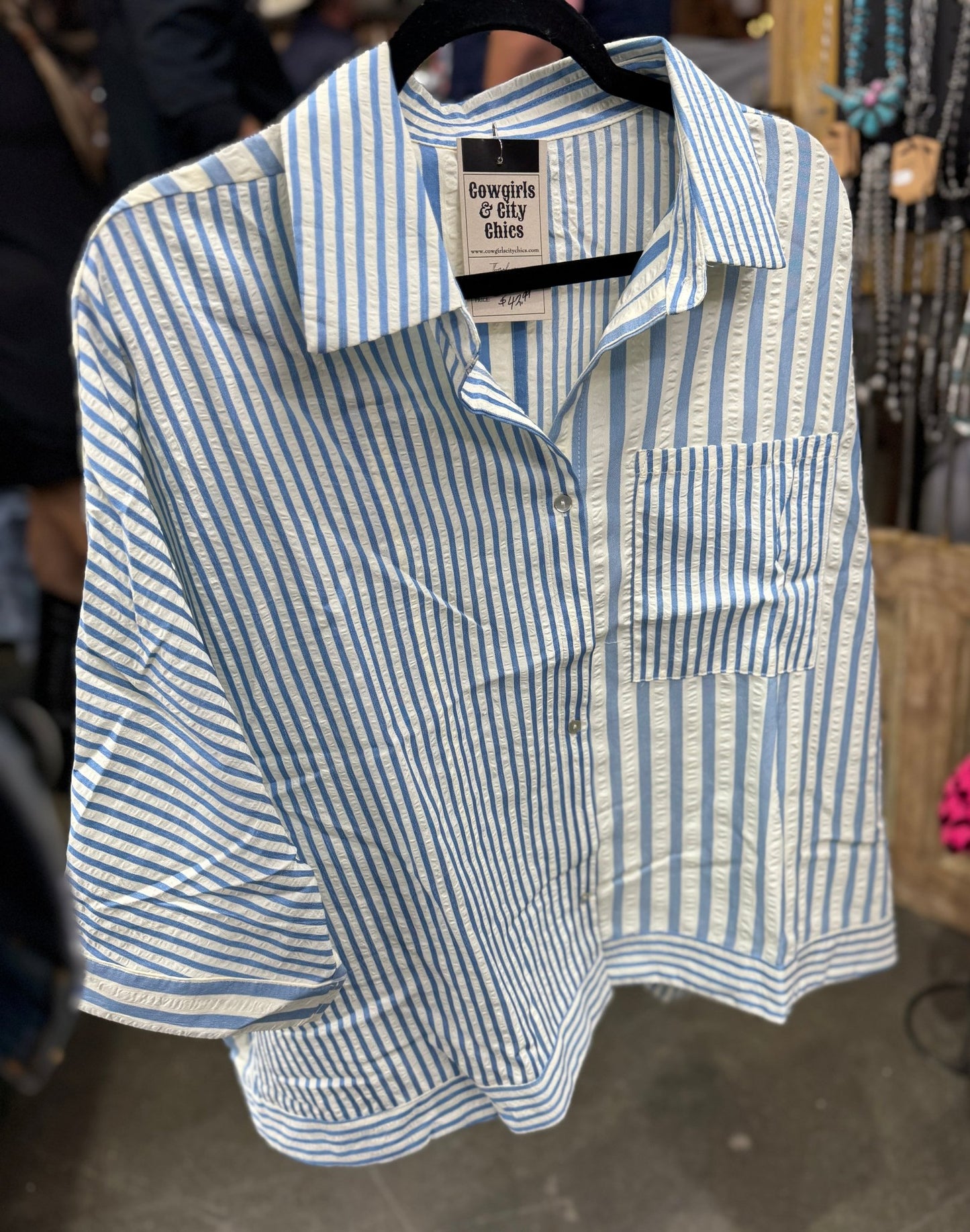 Stripe Oversized Top - Cowgirls & City Chics