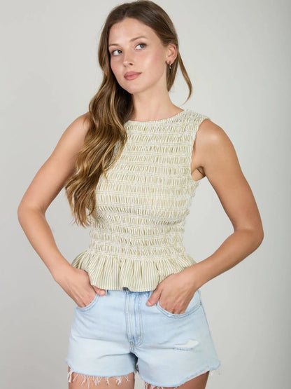 Stripe Sleeveless Smock Top {GRE} - Cowgirls & City Chics
