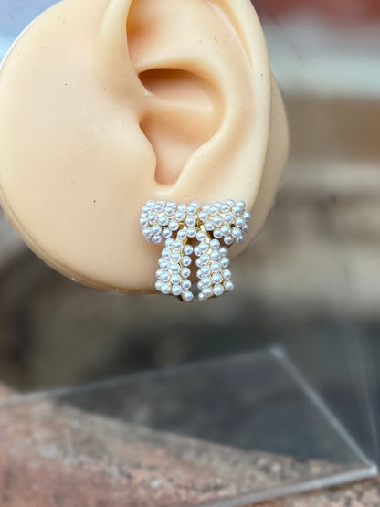 Stud Pearl Bow Earrings - Cowgirls & City Chics