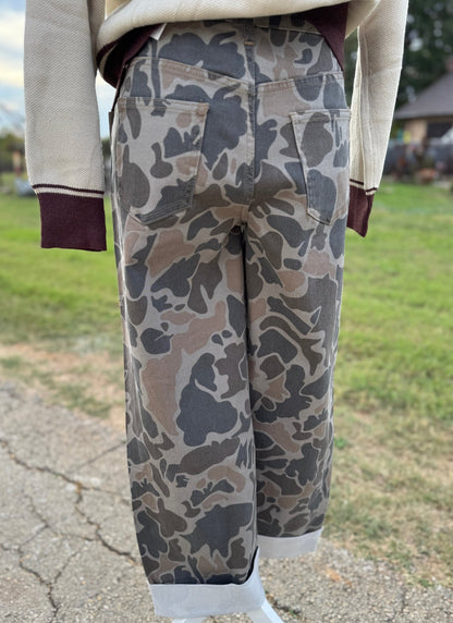 Stud Trim Camo Cuffed Jeans - Cowgirls & City Chics