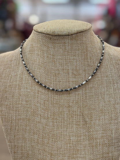 {Tex} Small Barrel Silver Necklace - Cowgirls & City Chics