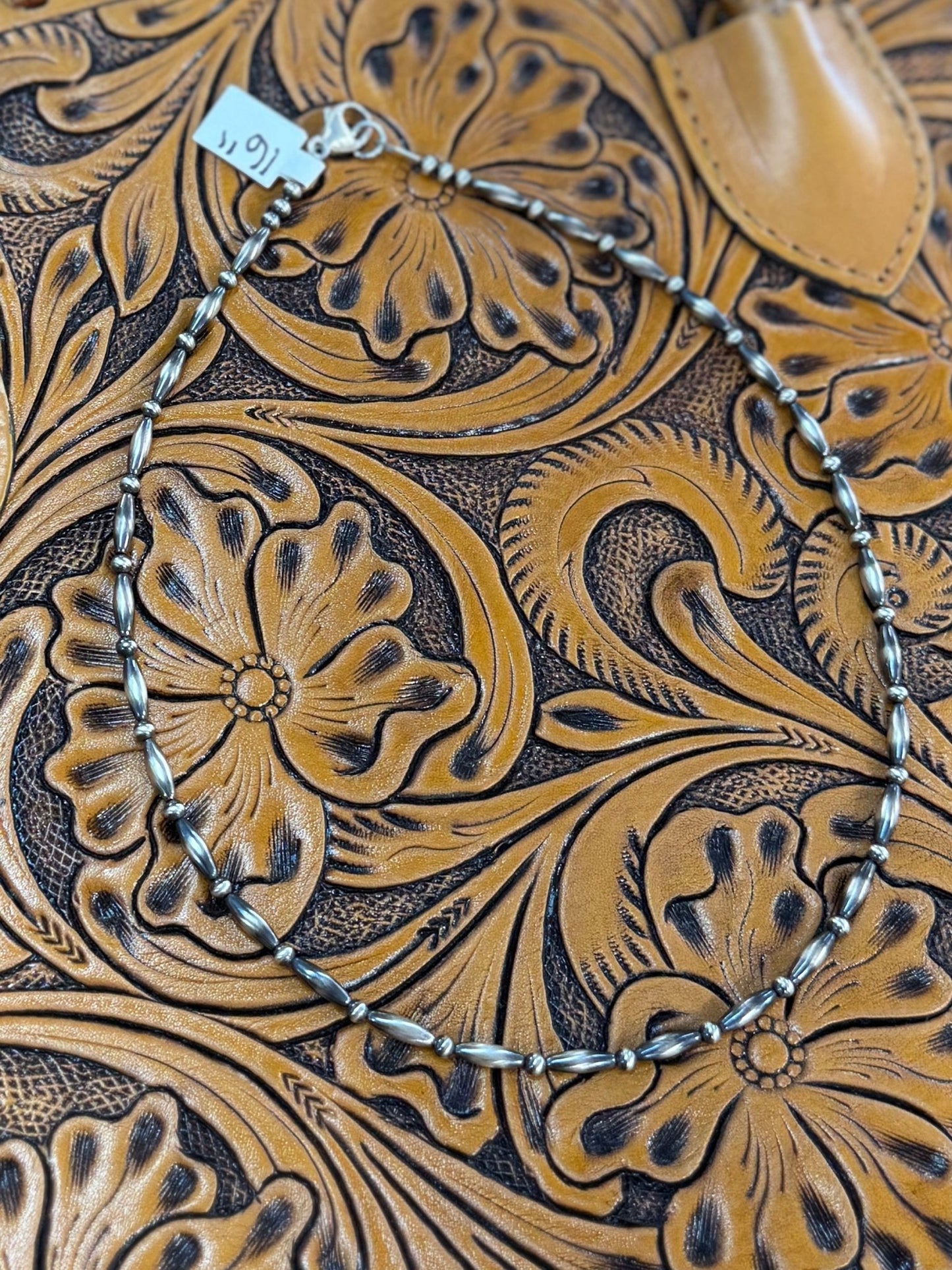 {Tex} Small Barrel Silver Necklace - Cowgirls & City Chics