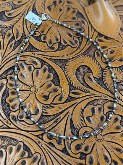 {Tex} Small Barrel Silver Necklace - Cowgirls & City Chics