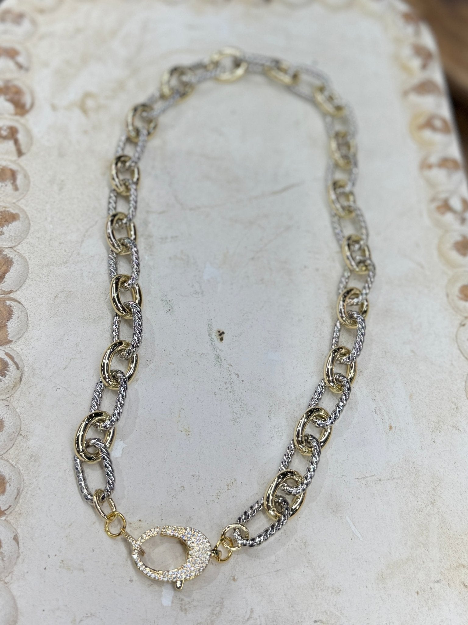 {Tiffany} Two - Tone Chain Necklace - Cowgirls & City Chics