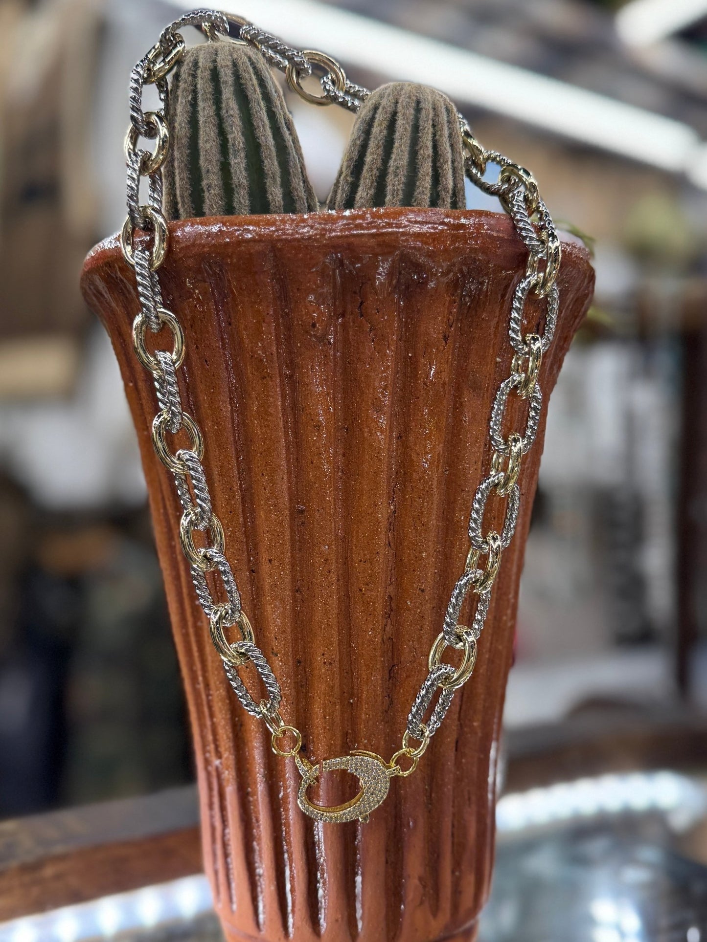 {Tiffany} Two - Tone Chain Necklace - Cowgirls & City Chics