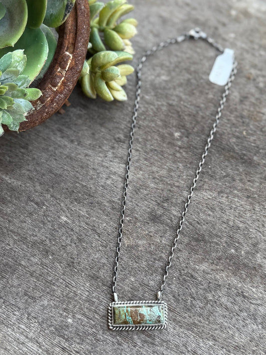 {Tiger} Kingman Bar Silver Necklace - Cowgirls & City Chics