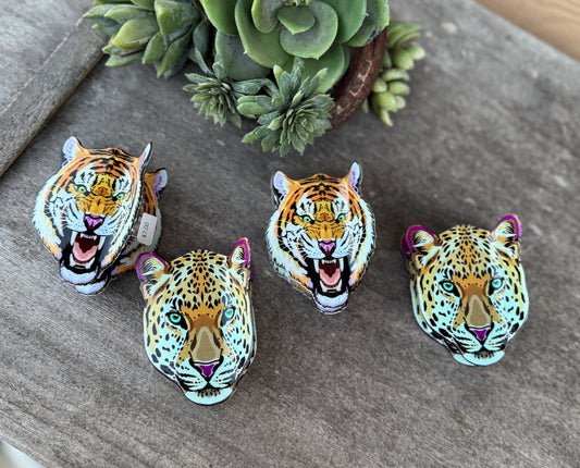 Tiger & Leopard Head Print Hair Claw Wild Animal - Cowgirls & City Chics