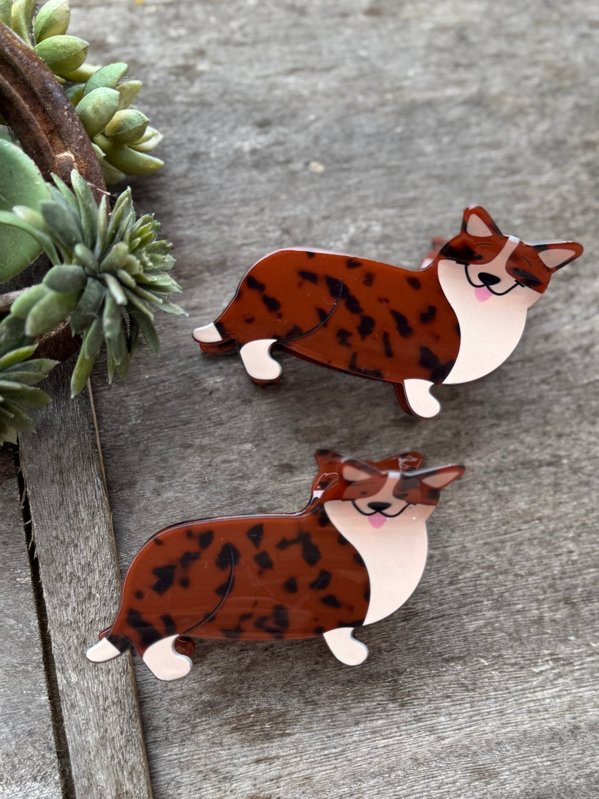 Tortoise Shell Corgi Hair Clip - Cowgirls & City Chics