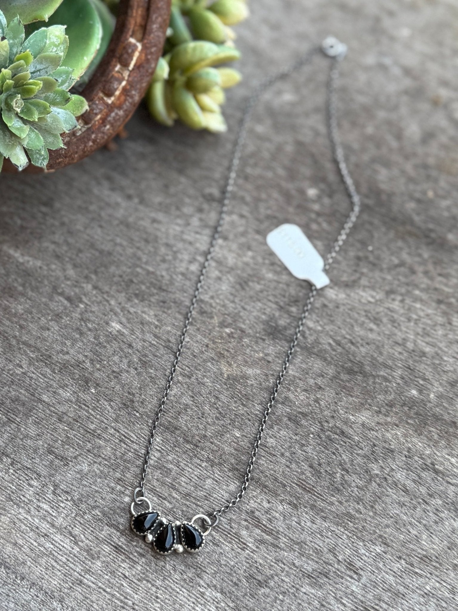 Triple Drop Black Onyx Necklace - Cowgirls & City Chics