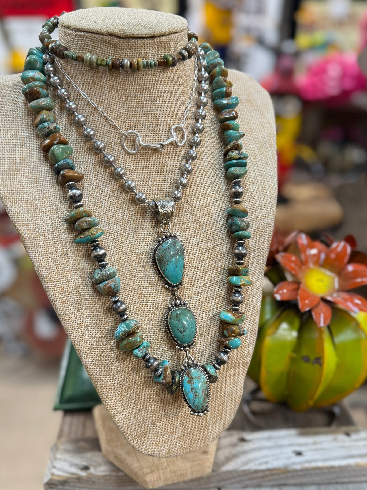 Triple Kingman Stone Pendent - Cowgirls & City Chics