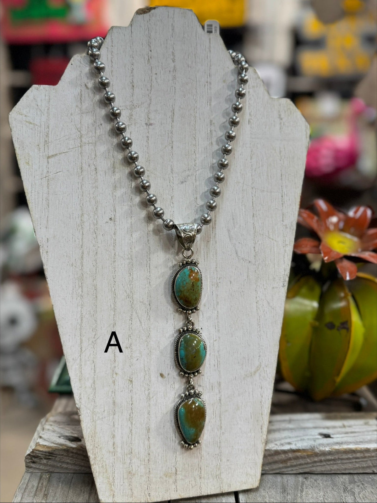 Triple Kingman Stone Pendent - Cowgirls & City Chics