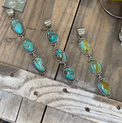 Triple Kingman Stone Pendent - Cowgirls & City Chics