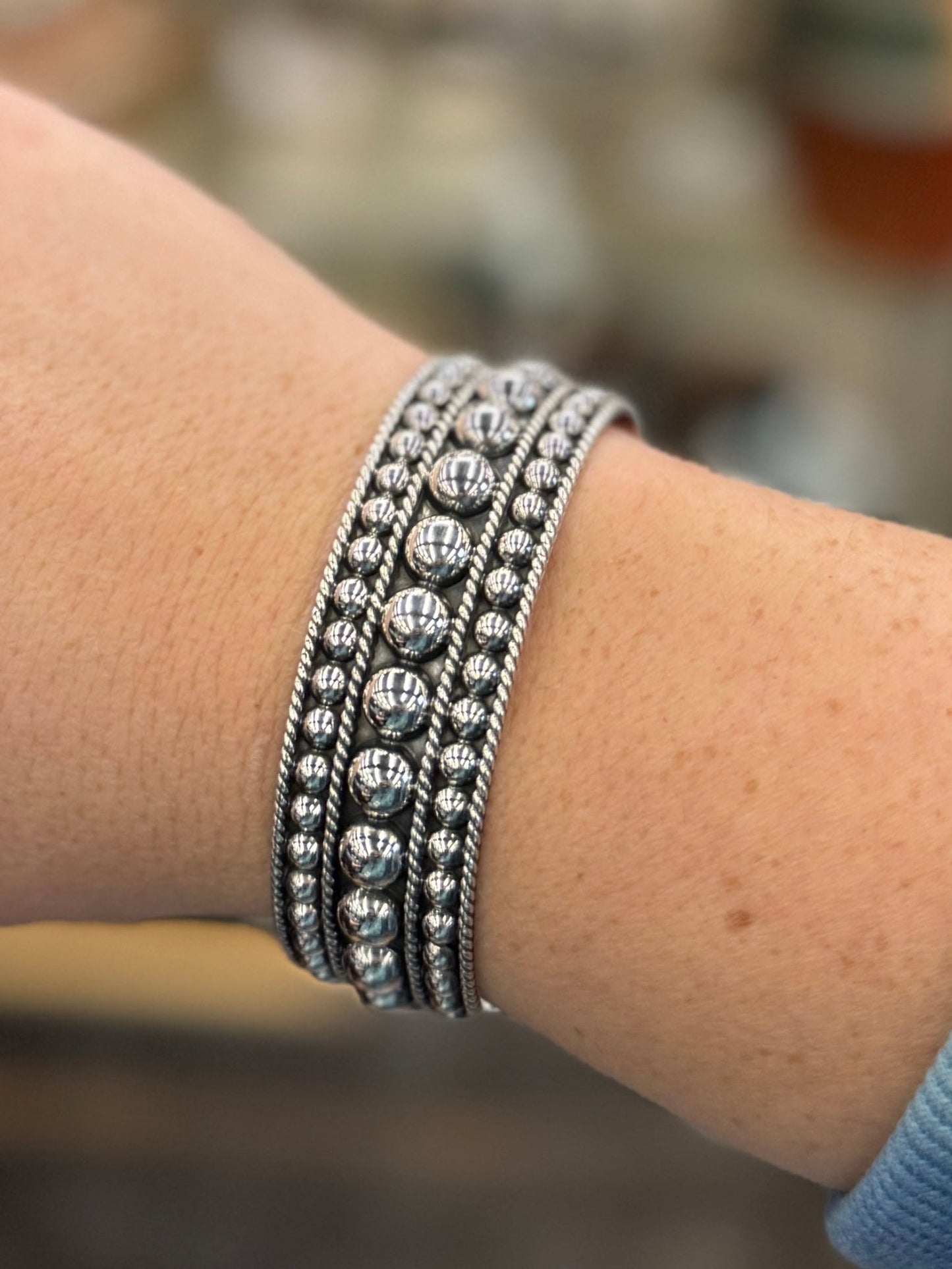 Triple Row Dot Silver Cuff - Cowgirls & City Chics