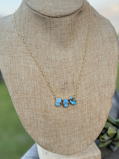 Triple Stone Golden Hills Gold Necklace - Cowgirls & City Chics