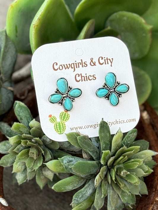 Turquoise {Bell} Stud Earrings - Cowgirls & City Chics