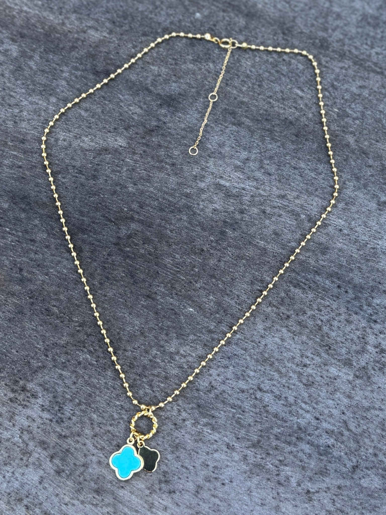 Turquoise Charm Gold Necklace - Cowgirls & City Chics
